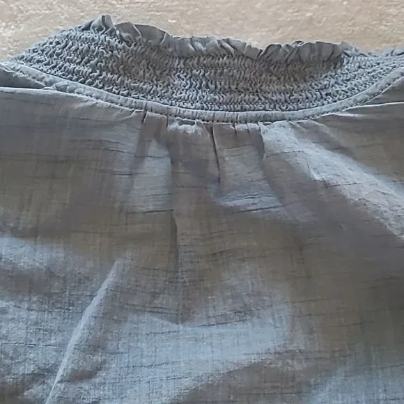 Express Jean Ruffle Sleeve Button Front Blouse Size S Boho Contemporary Style - Picture 11 of 13